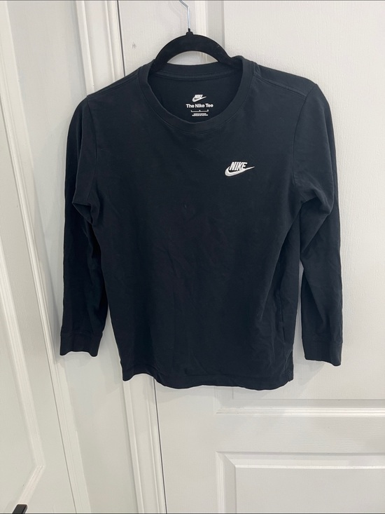 Nike Other - Nike Black Long-Sleeve Crewneck Tee with White Swoosh